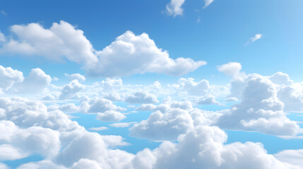 Fototapeta premium Digital blue sky and white clouds scene abstract graphic poster web page PPT background