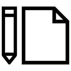 pen and paper icon, simple vector design