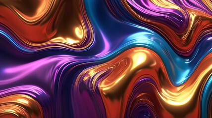 Liquid colorful abstract background metallic aluminum foil 