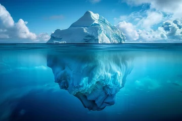 Foto op Canvas A large iceberg is floating in the ocean. Business concept © top images