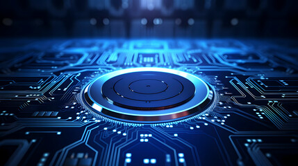 Obraz premium Digital technology future circuit board circle scene abstract graphic poster web page PPT background