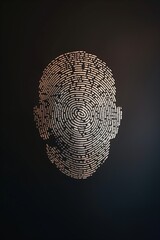 A face is shown in a circle with a fingerprint on it