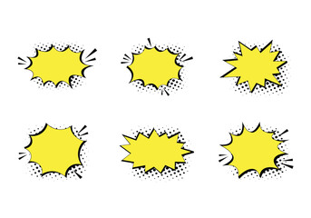 callout comic bubble shape vector design collection