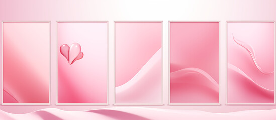pink greeting cards that can be used for greeting valentine's day, in the style of minimalist stage designs,  simple and elegant stylepink greeting cards that can be used for greeting valentine's day,