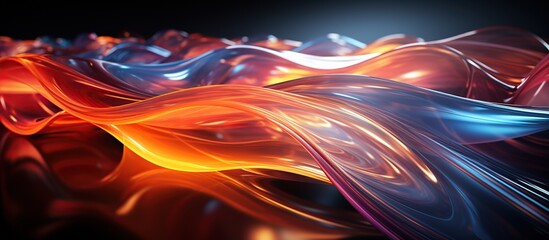 abstract wavy liquid background. Orange and blue colors.