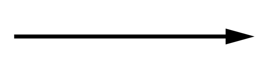Straight thin line arrow isolated on transparent background – Long arrow