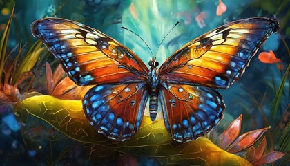 photorealistic, hyper detailed, surreal amusing butterfly