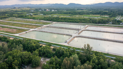 Sand filtration tank, water treatment plant.