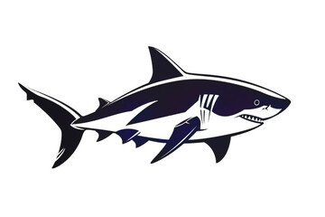 Obraz premium Shark, minimalist vector illustration, transparent background