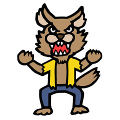 オオカミ男　イラスト