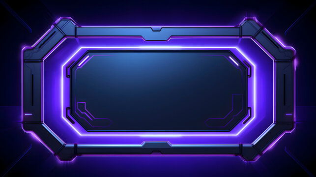 Digital futurism sci-fi metal neon frame hud display geometric  poster web page PPT background