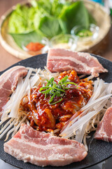 美味しそうな韓国料理 豚肉