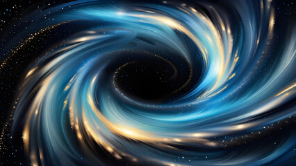 Blue Whirlpool Galaxy, Cosmic Beauty on Black Background, Radiant Nebula, Enigmatic Space Exploration(Generative AI)