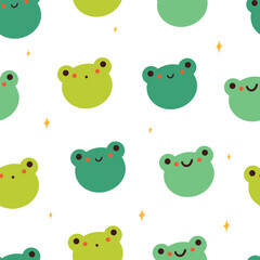 cute seamless pattern cartoon frogs. cute animal wallpaper for gift wrap paper
