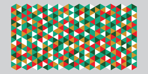 Geometric vector seamless pattern with triangle shapes. Modern mosaic background in retro style.