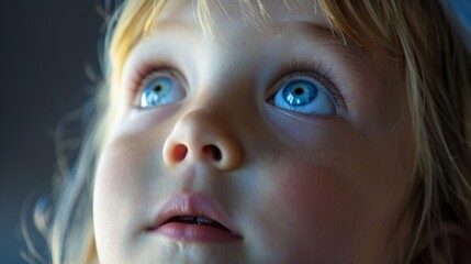 A child eagerly watching a silent speaker with wideeyed curiosity and wonder representing the impact and influence that these interpreters have on those around them. . - obrazy, fototapety, plakaty
