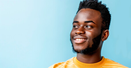A Portrait of a Smiling African American Man Against a Pink Studio Backdrop - 781707486
