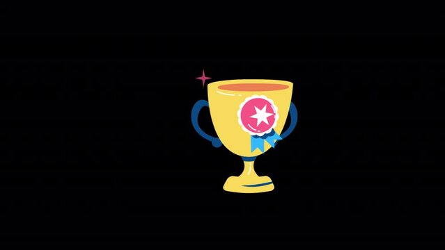 Winner Cup 2D Animation On Alpha Channel