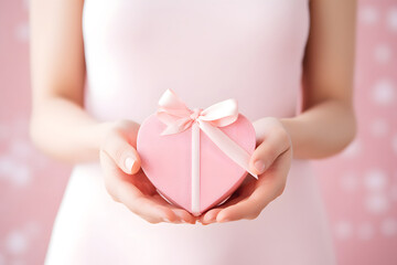 Mothers day background with pink present