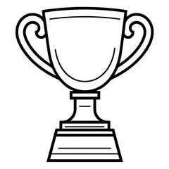 Vector illustration of a trophy outline icon, perfect for sports and achievement designs.