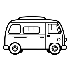 Vector illustration of a van outline icon, perfect for transportation and delivery designs.