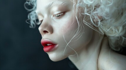 beautiful albino woman generative ai