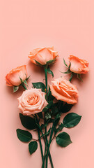 bouquet of peach  roses