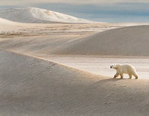 polar bear in the desert