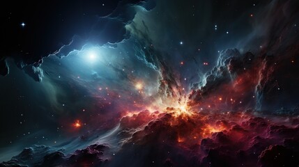 Fototapeta na wymiar fantastic space scene with stars and nebula
