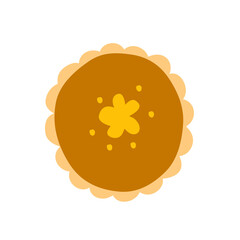 flat style pie cake vector illustration
