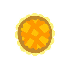 flat style pie cake vector illustration
