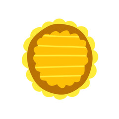 flat style pie cake vector illustration