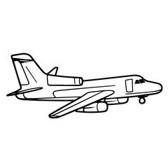 Fototapeta na wymiar Clean vector outline of an airplane, suitable for various design purposes.