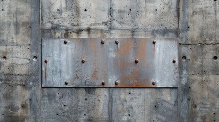 Metal Plate on Concrete Wall
