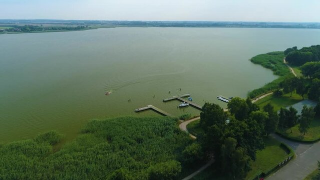Beautiful Landscape Lake Jamno Molo Mielno Aerial View Poland