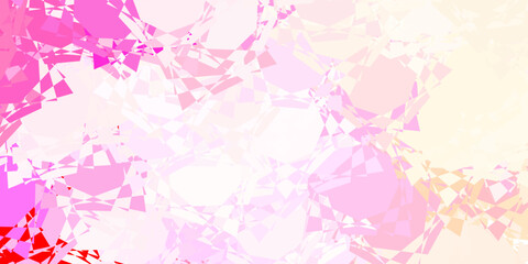 Fototapeta na wymiar Light Pink vector backdrop with triangles, lines.