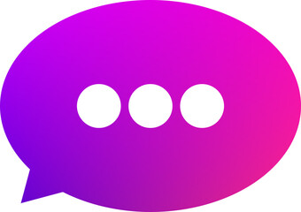 Colorful chat bubble. Colorful speech bubble with dots. Speech bubble in pink and violet tones.
