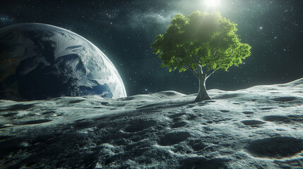 tree on the moon
