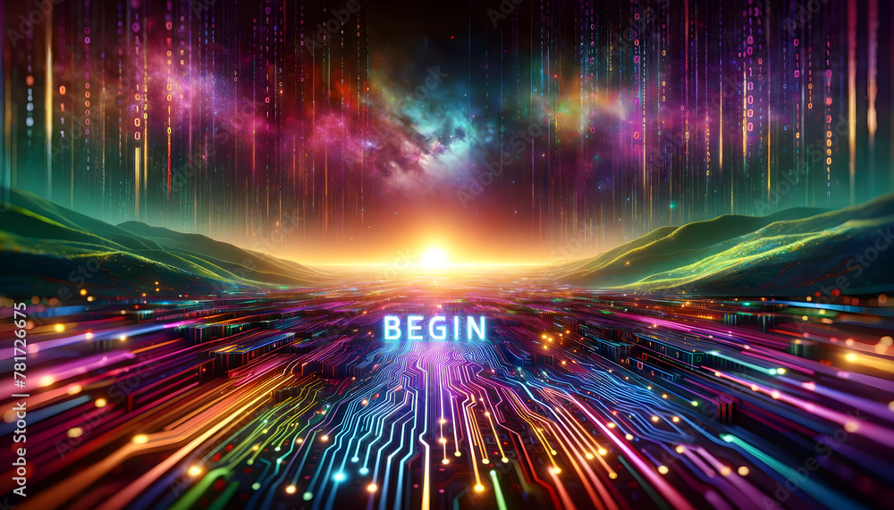 Poster the concept of beginning consists of the word 
