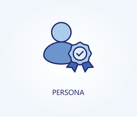  Persona vector, icon or logo sign symbol illustration.