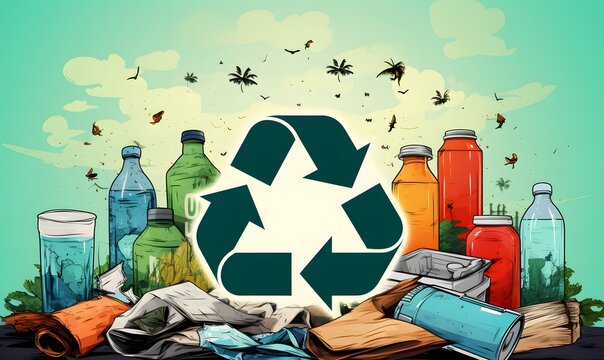 Recycling image, illustration