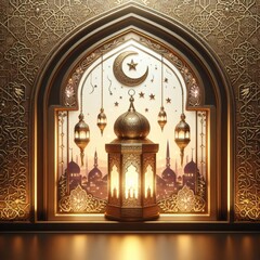 Eid al fitr lantern mosque window