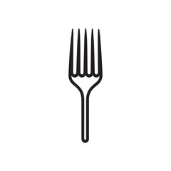 Fork icon. Black Fork icon on white background. Vector illustration
