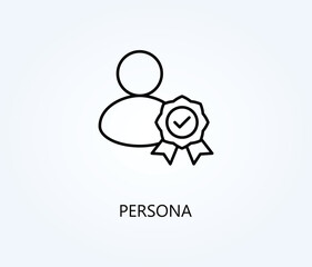  Persona vector, icon or logo sign symbol illustration.