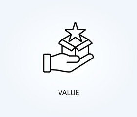 Value vector, icon or logo sign symbol illustration.