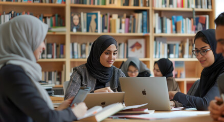 A diverse group of young professionals in an open-plan office were engaged in conversation and using laptops and tablets to share ideas for their next project plan