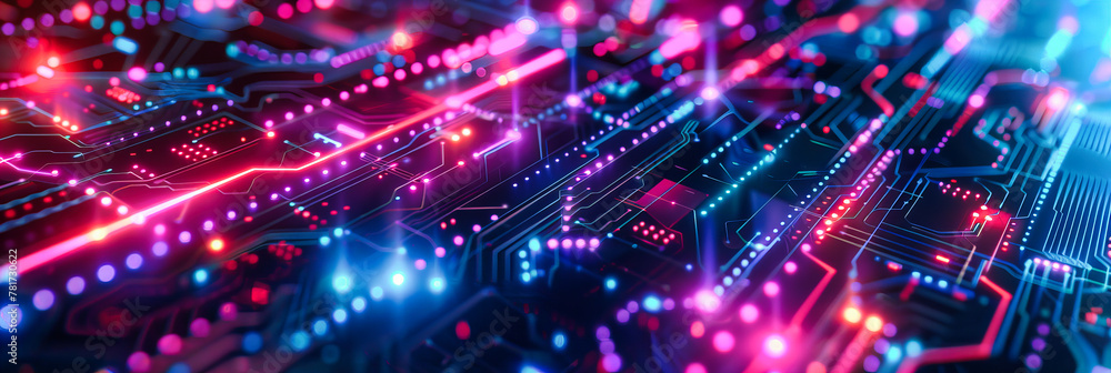 Poster blue digital network and technology concept, abstract computer and science background, futuristic cy