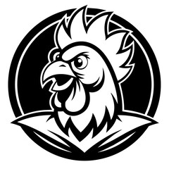 head of a hen mascot,hensilhouette,egale vector,icon,svg,characters,Holiday t shirt,black hen Hand drawn trendy logo Vector illustration,chicken on a white background,eps,png