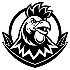 head of a hen mascot,hensilhouette,egale vector,icon,svg,characters,Holiday t shirt,black hen Hand drawn trendy logo Vector illustration,chicken on a white background,eps,png