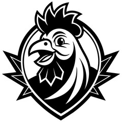 head of a hen mascot,hensilhouette,egale vector,icon,svg,characters,Holiday t shirt,black hen Hand drawn trendy logo Vector illustration,chicken on a white background,eps,png